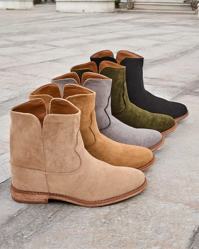 Royalfashion Stiefel im Cowboy-Stil auf verdecktem Keilabsatz Blueston