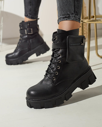 OUTLET Schwarzer Damenstiefel mit Tasche Feffle- Footwear