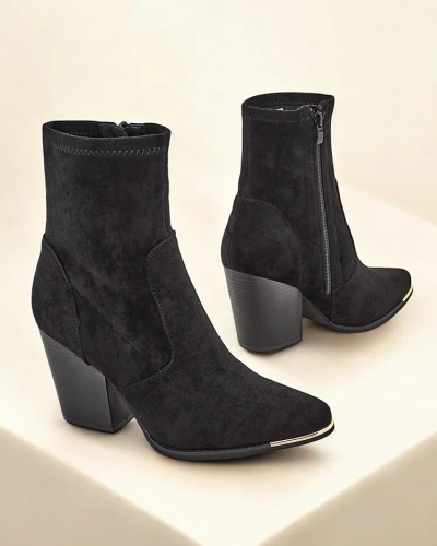 Чоботи Royalfashion Eko-suede для жінок на стілетному каблуці Gris