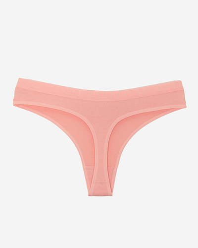 Einfarbige Damen-Strings aus rosa Baumwolle PLUS SIZE - Unterwäsche