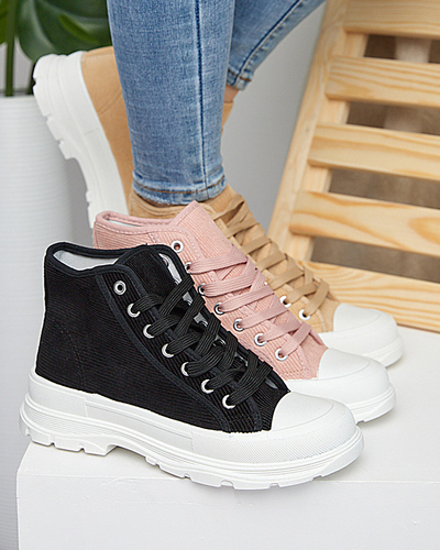 Beige gerippte Damen-Sneakers Somali - Footwear