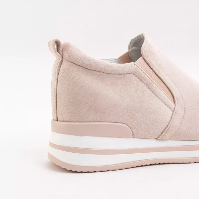 OUTLET Спортивні бежеві туфлі на танкетці Afita - Туфлі