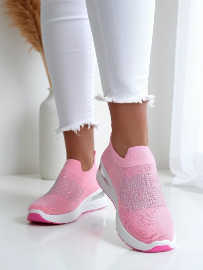 Royalfashion Schlupf-Wedge-Sneakers für Damen mit Strasssteinen Qelavise