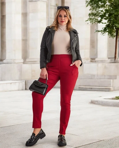 Weinrote isolierte Damen-Treggings - Kleidung