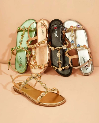 Royalfashion Damen Selina Zirkonia Sandalen
