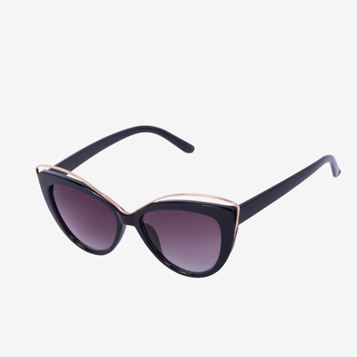 Schwarze Damensonnenbrille mit Metallbesatz - Accessoires