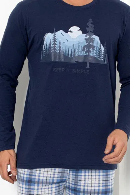 Royalfashion Чоловічі котонові піжами в клітинку