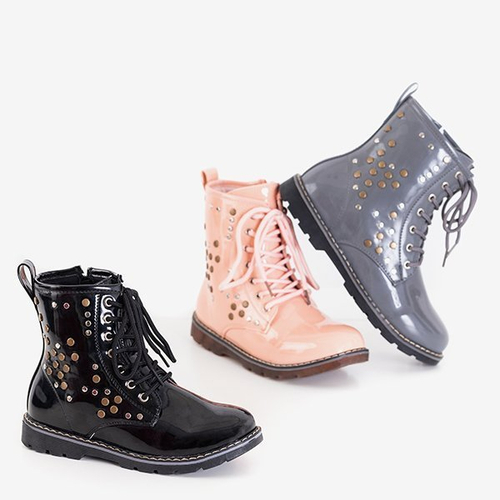 Cірі дитячі лаковані черевики Isibeal - Взуття