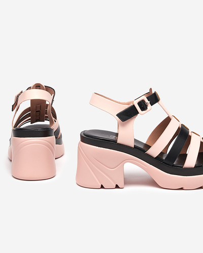 Agraves рожеві жіночі босоніжки на підборах - туфлі