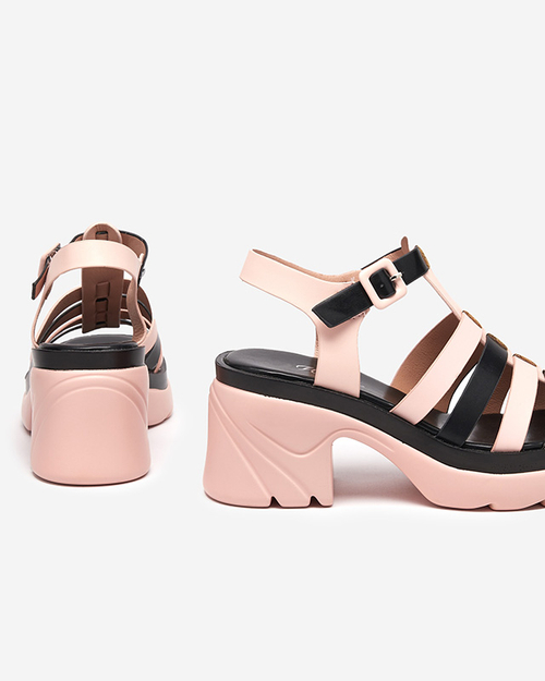 Agraves рожеві жіночі босоніжки на підборах - туфлі