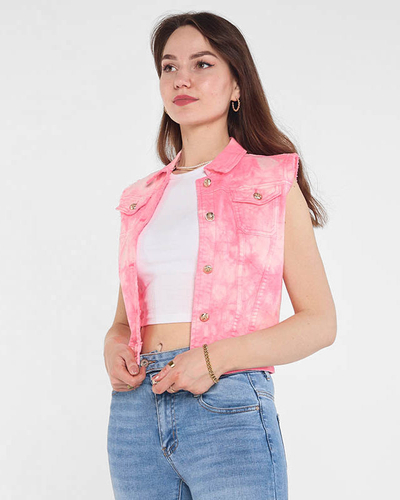 Pinke Jeansweste für Damen - Kleidung