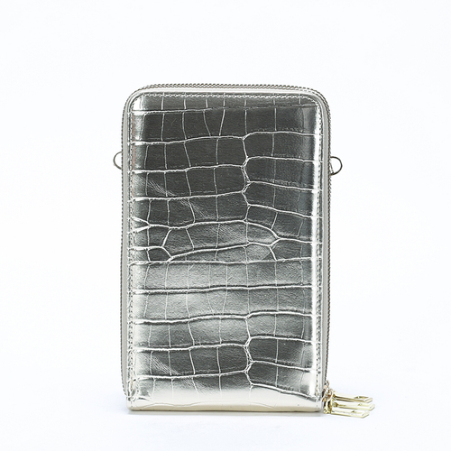 Золота жіноча міні-сумка з тисненням