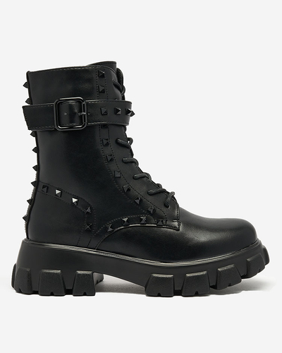 Royalfashion Damen Baggerstiefel in schwarz Dzettey