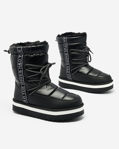 Royalfashion Schwarz Damen Schneestiefel Gepanden