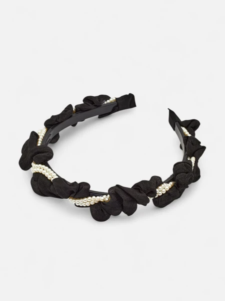 Royalfashion Haarband mit Raffung und Perlen