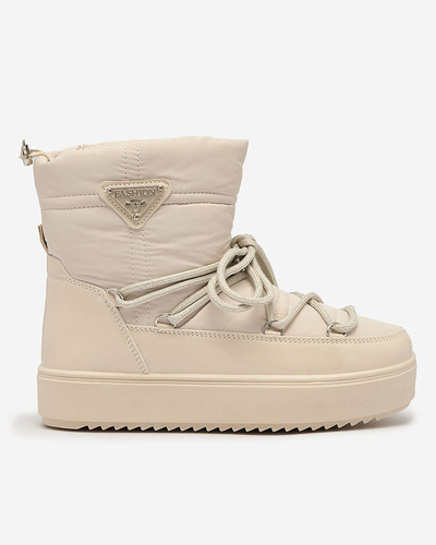 Royalfashion Damen-Schlupfstiefel a'la Schneestiefel in Beige Nevsone