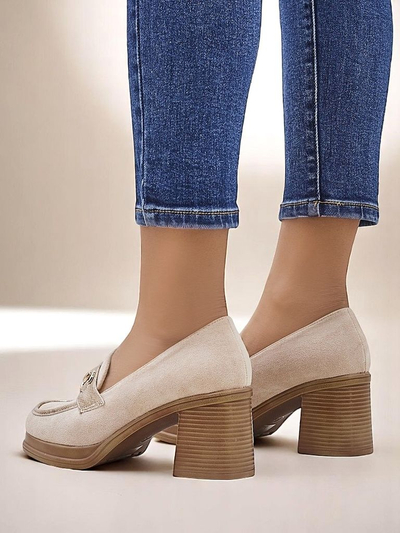 Royalfashion Damen-Blockabsatz-Loafer Apareus