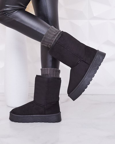 Isolierte Damen-Schneestiefel aus Öko-Wildleder in Schwarz Xetik - Footwear