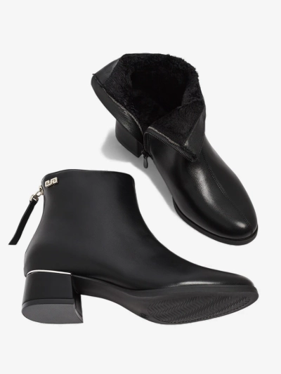 Damen Stiefeletten aus Öko-Leder mit Blockabsatz Arshinea