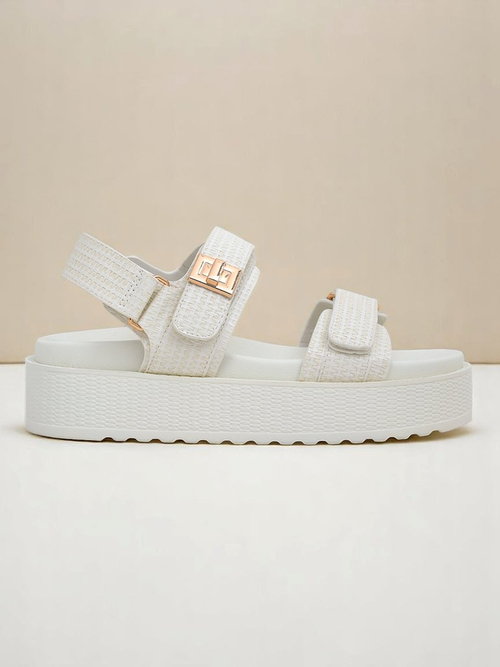 Royalfashion Kallisto – Білі жіночі сандалі на платформі, екологічна шкіра