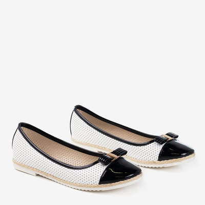 Schwarz-weiße Ballerinas mit durchbrochenem Obermaterial Belsta - Footwear 1