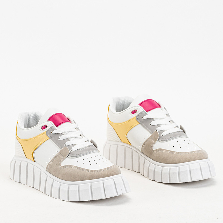 Nortelo beige und weiße Damen Sportschuhe - Schuhe