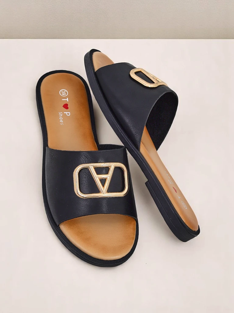 Royalfashion Damen-Slides mit flacher Sohle Ohanna