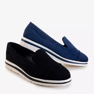OUTLET Marineblaue Slipper für Damen mit niedrigem Keilabsatz Dardariel - Schuhe