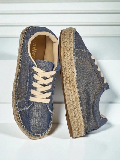 Aurelia Denim Espadrillos – Damen-Sneakers mit flachem Absatz und Stoff