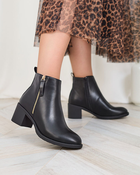 Royalfashion Schwarzes Öko-Leder Damenstiefel Rejerry