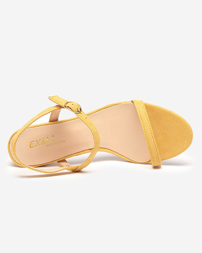 Damensandale auf Pfahl in Gelb Usopi - Schuhe