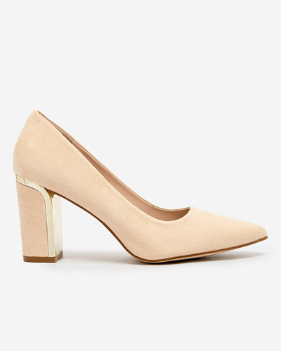 Royalfashion Beige Damen Öko-Wildleder-Pumps Afrogosa