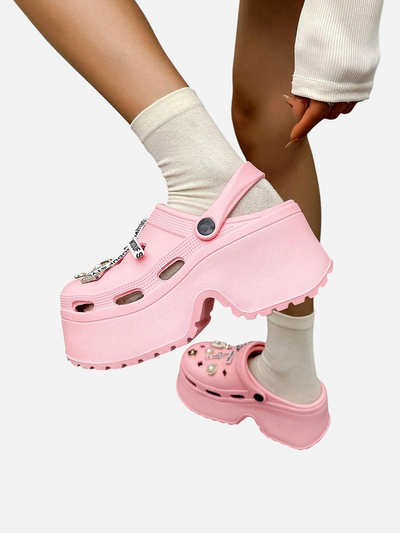 Royalfashion Damen Gummisandalen mit Dekorationen Dellos