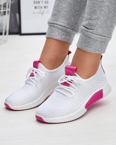 Weiße Damen-Sportschuhe mit fuchsiafarbenen Einsätzen Kedeti - Footwear