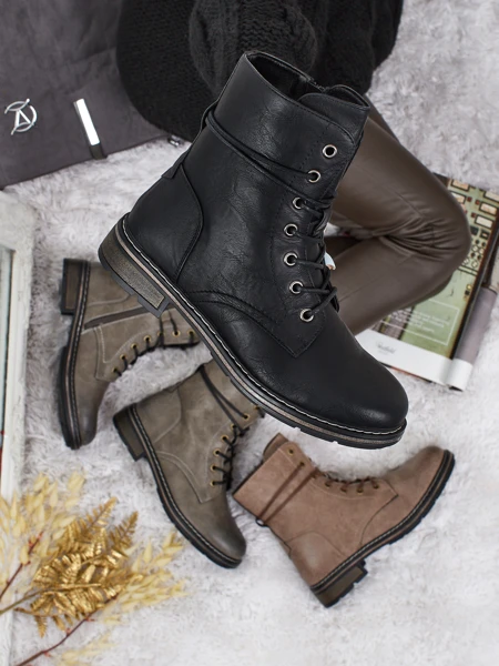 Öko-Leder Schnürstiefeletten Damen Ravonna