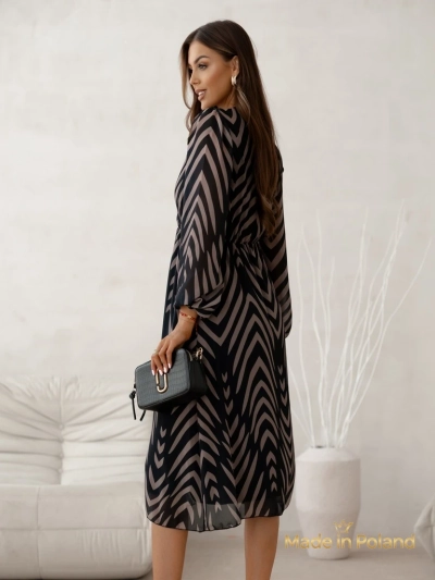 Жіноча сукня міді з принтом Eleganza Stripes