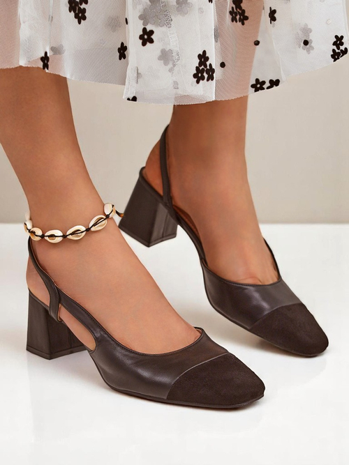 Royalfashion Жіночі туфлі-човники на низькому каблуці з декоративним носком Eleganzo