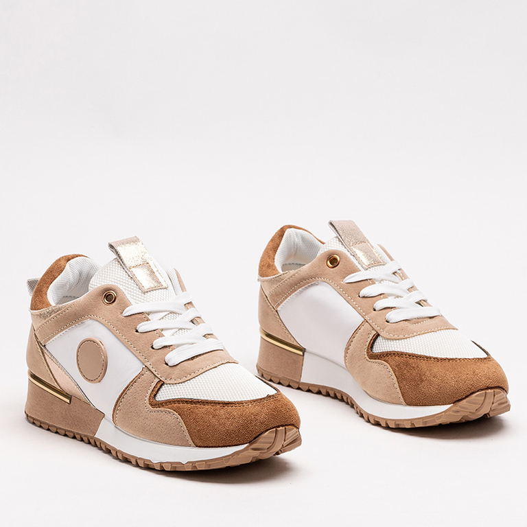 Sportschuhe für Damen in Beige und Braun mit Glitzer Tenetika - Schuhe