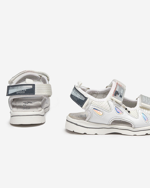 Дитячі білі босоніжки з нашивками Berigi - Взуття