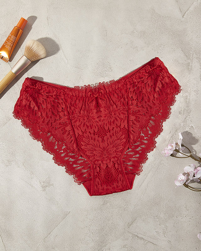 Червоні мереживні трусики