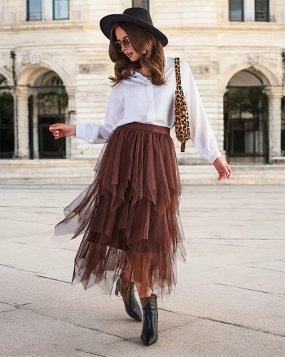 Жіноча двошарова міді-спідниця Royalfashion