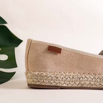 Beige Damen Espadrilles mit flachen Absätzen Anatola - Schuhe