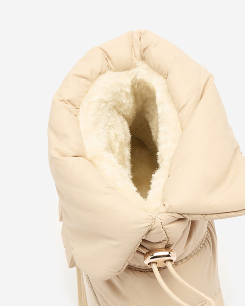 Жіночі снігоступи Royalfashion Slip-on бежеві Sadella