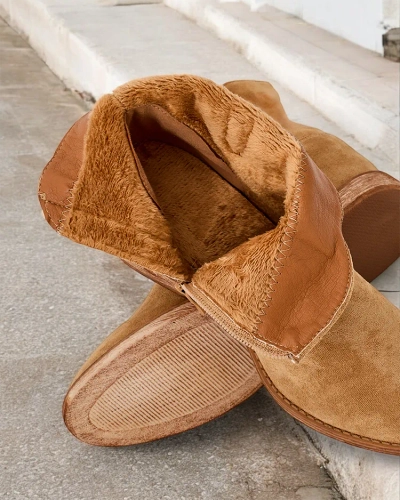 Royalfashion Braune Knöchelstiefel im Cowboy-Stil auf Keilabsatz Patorias