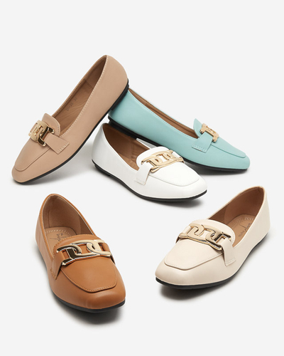 Kamelfarbene Damen-Loafer Melukia - Schuhe