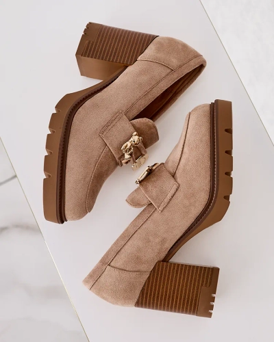 Royalfashion Damen Mokassins auf einem hohen Pfosten Nezii