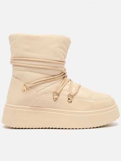 Royalfashion Damen Schlupf-Schneestiefel in beige Dabenda
