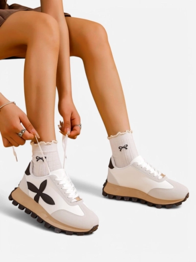 Royalfashion Damen sportliche Sneakers auf einer dickeren Sohle Aloqa