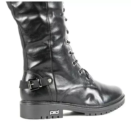 OUTLET Чорні плоскі чоботи Kanuti - Туфлі