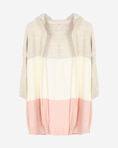 Langer Cape-Pullover für Damen in den Farben Beige, Creme und Rosa - Kleidung